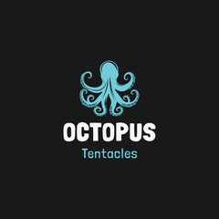 Obraz premium octopus logo. kraken, tentacle, logo, aquatic, ocean, seafood, monster, animal, marine vector illustration
