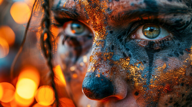 Scary close-up clown portrait, ultra realistic, Generative AI