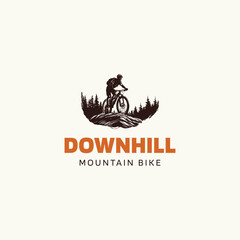 Obraz premium Mountain bike logo, mountain bike sport logo design template