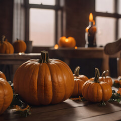 Many different pumpkins for decoration