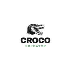 Crocodile logo icon design,alligator or crocodile esport logo designs