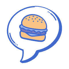 svg color yummy burger doodle element set