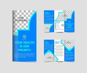 Tri-Fold Medical Brochure Template Design editable