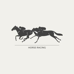 Logo design, galloping horses, vector - obrazy, fototapety, plakaty