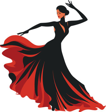 Dynamic Flamenco Dance Performance Vector for Spanish Cultural Celebrations