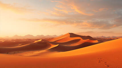 Fototapeta na wymiar Majestic desert dunes golden sand remote