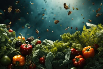 Colorful background with fresh healthy vegetables