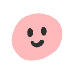 Fototapeta premium 手書きのかわいい笑顔の顔文字 - シンプルな線画の絵文字のデザイン素材 