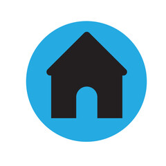 Web home icon for apps and websites, House icon, Home sign in circle or Main page icon in filled House logo