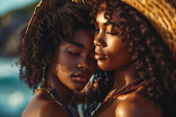 black lesbian couple  - Powered by Adobe