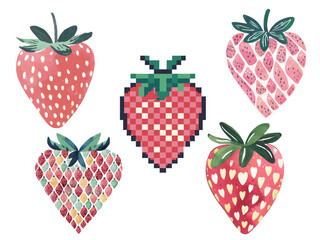Cute strawberries, vector graphic resources