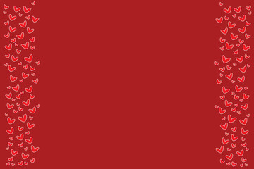 Red template red pink hearts like border frame Background wedding invitations greeting cards posters Birthday vector banner Copy space for your text Valentine's card Sipmle design 14 february