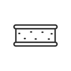 Ice cream sandwich, linear icon. Line with editable stroke