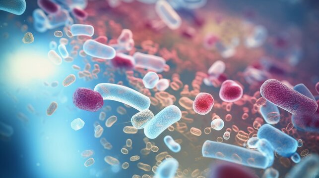 Vibrant Depiction of Antibiotic Resistance: Bacteria vs. Medicine in a Close-Up View