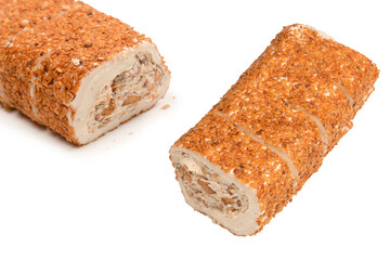 Sweet roll with nuts, turkish sweets.