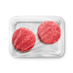 an image of a white hamburger plastic tray isolated on a white background