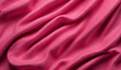 top view bright pink woolen cloth