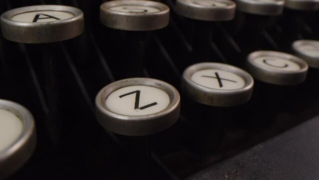 Close up Dolly of Typewriter Keys