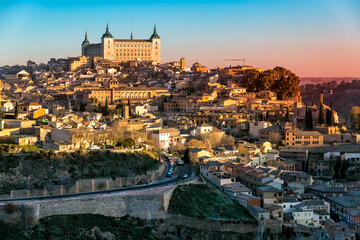 Alcazar of Toledo early in the morning. Spain. Europe. - obrazy, fototapety, plakaty