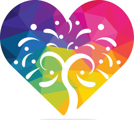 Colorful Heart tree vector logo design.