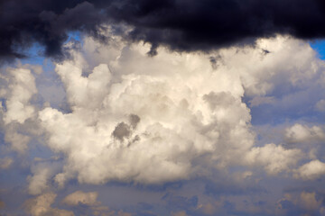 Fototapeta premium Storm clouds in the sky, among the clouds, before the storm, meteorological service; weather forecasting; meteorological forecast