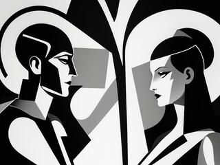 Stylish design: eji illustration of business conversation