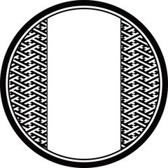 和風　丸　フレーム　和柄