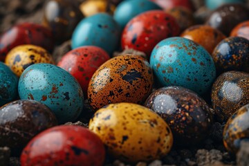 Fototapeta na wymiar Colorful Easter chocolate eggs