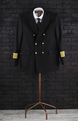 captain uniform on a hanger