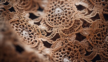 The Intricate Details of a Lace on a Piece of Cloth - obrazy, fototapety, plakaty