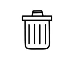 Doodle Trash Can Line Icon 