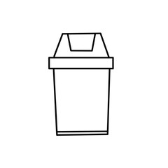 Doodle Trash Can Line Icon 