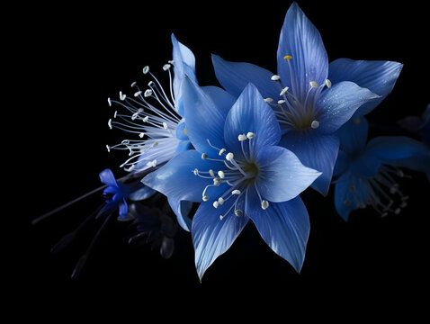 Bluestar flower in studio background, single bluestar flower, Beautiful flower, ai generated image