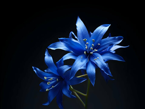 Bluestar flower in studio background, single bluestar flower, Beautiful flower, ai generated image