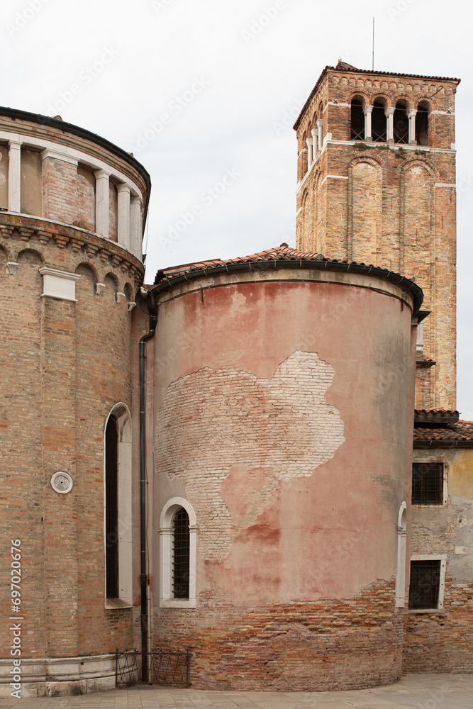 Wall mural exterior rear view of san simeone piccolo church in the sestiere of santa croce in venice, northern 