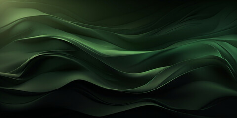 Obraz premium abstract modern background,soft lines,fabric draping effect,dark green color,banner concept,wallpaper,