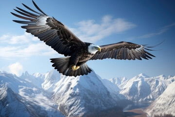 Sky animal wildlife bird wing nature mountain - obrazy, fototapety, plakaty