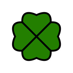 Good luck four leaf clover flat icon