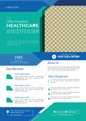 Medical hospital healthcare vector flyer design