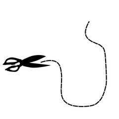 Scissors And Cutting Line 