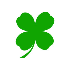 Good luck four leaf clover flat icon