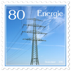 Briefmarke mit Strommast, 85 Cent