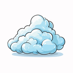 Cloud flat vector illustration. Cloud cartoon hand drawing isolated vector illustration.