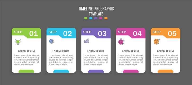 Infographics design template, Business concept with 5 steps or options, can be used for workflow layout, diagram, web design.