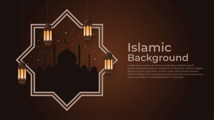 Naklejka premium Islamic Background Design with Beautiful Colorful Shapes