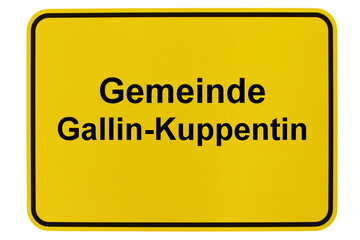 Illustration eines Ortsschildes der Gemeinde Gallin-Kuppentin in Mecklenburg-Vorpommern