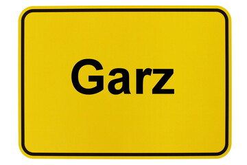 Illustration eines Ortsschildes der Gemeinde Garz in Mecklenburg-Vorpommern