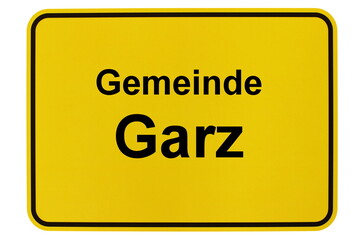 Illustration eines Ortsschildes der Gemeinde Garz in Mecklenburg-Vorpommern