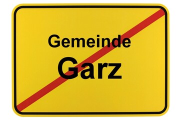 Illustration eines Ortsschildes der Gemeinde Garz in Mecklenburg-Vorpommern