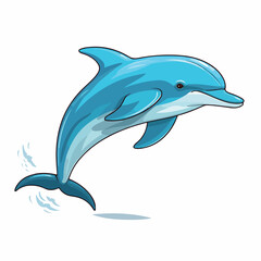 Dolphin flat vector illustration. Dolphin cartoon hand drawing isolated vector illustration.